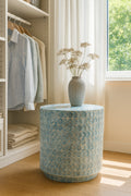 Solna - Meuble D'Appoint - Coquille De Capiz - Bleu