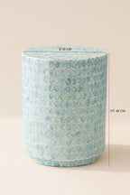 Solna - Meuble D'Appoint - Coquille De Capiz - Bleu