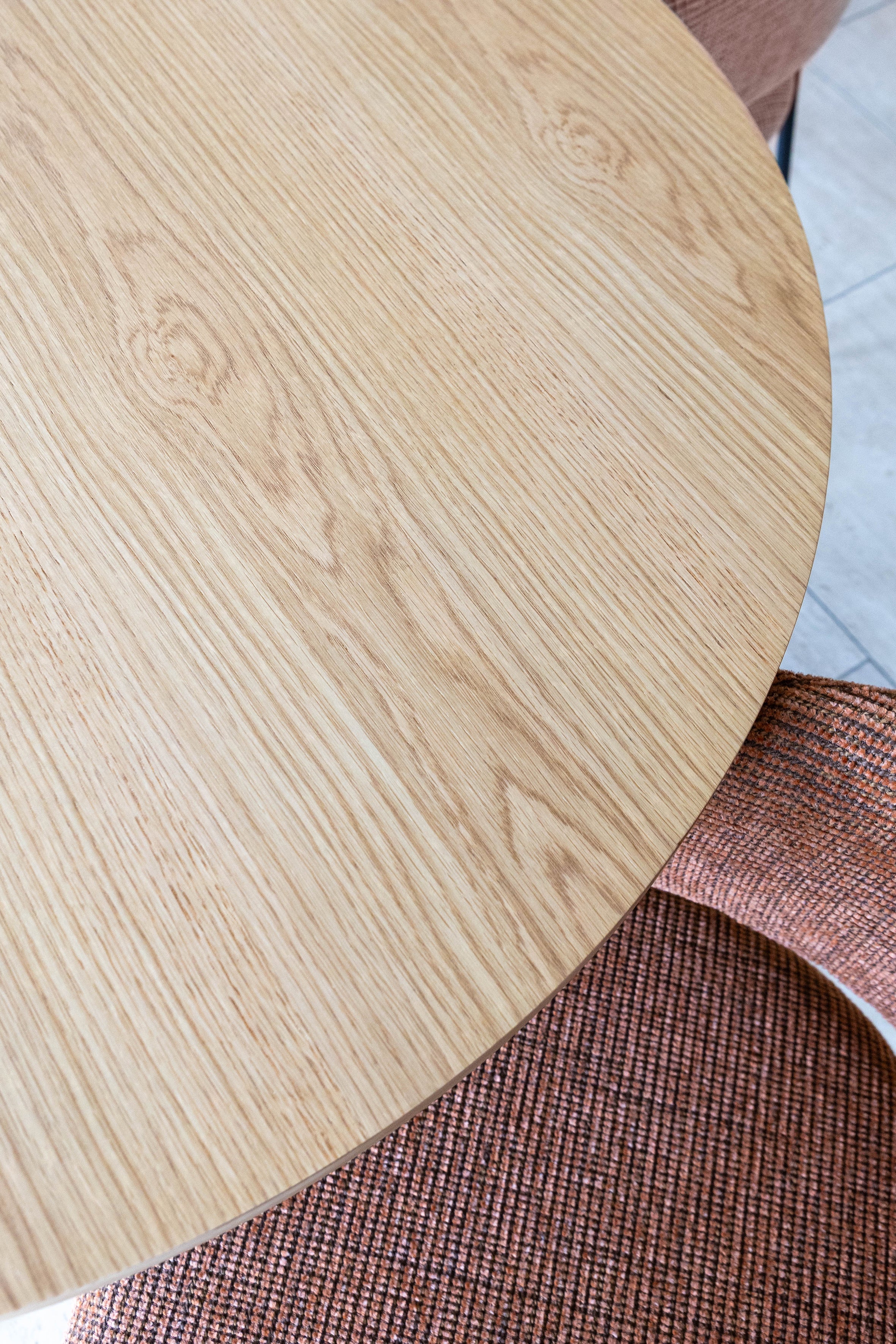 Quito - Ens Table 220Cm - Tissu Tweed/Effet Bois - Brique/Naturel