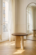 Amber - Meuble D'Appoint - Effet Travertin - Noyer