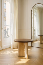 Amber - Meuble D'Appoint - Effet Travertin - Noyer
