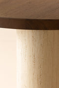 Amber - Meuble D'Appoint - Effet Travertin - Noyer