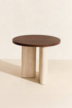 Amber - Meuble D'Appoint - Effet Travertin - Noyer
