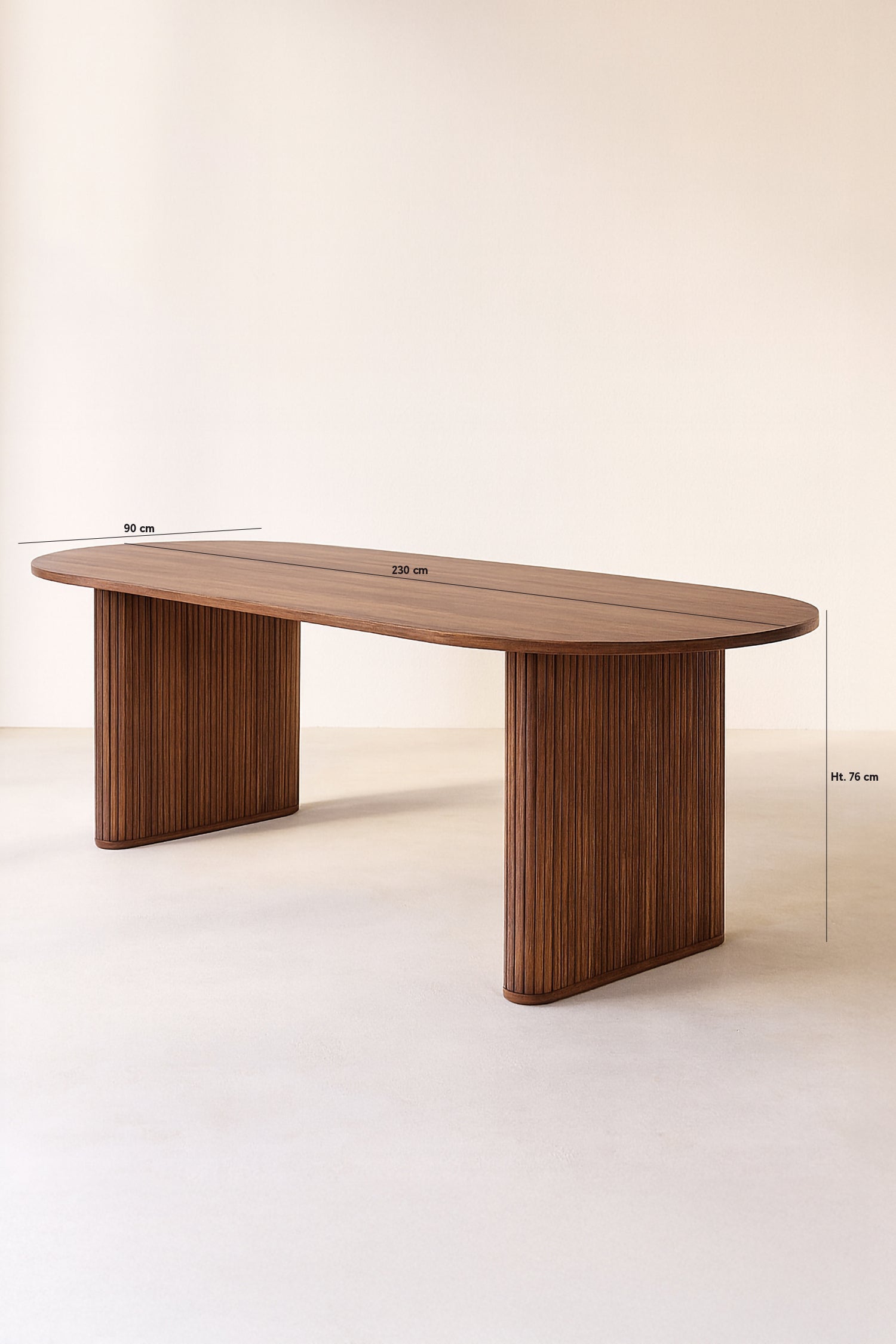 Selma - Table À Manger Ovale - Effet Noyer - Noyer