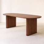 Selma - Table À Manger Ovale - Effet Noyer - Noyer