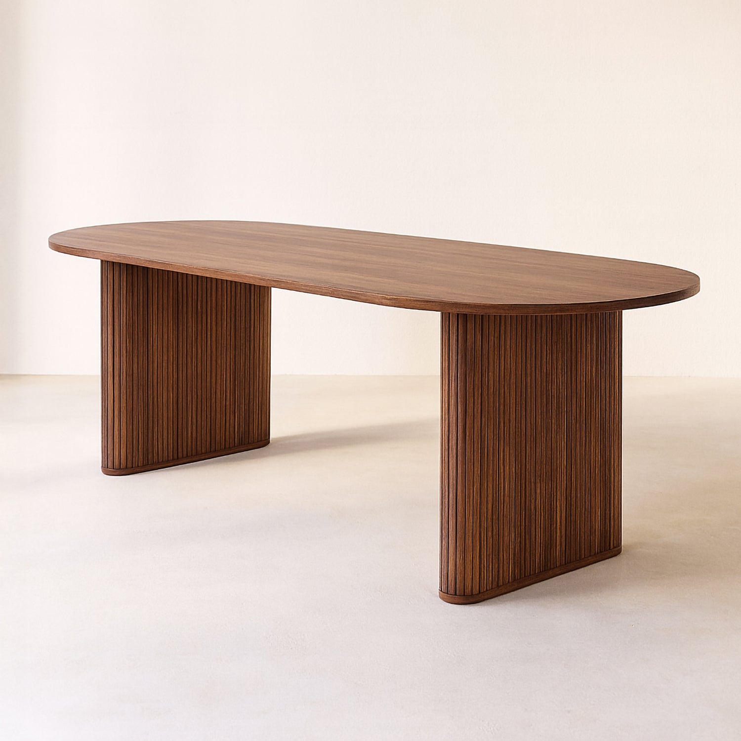 Selma - Table À Manger Ovale - Effet Noyer - Noyer