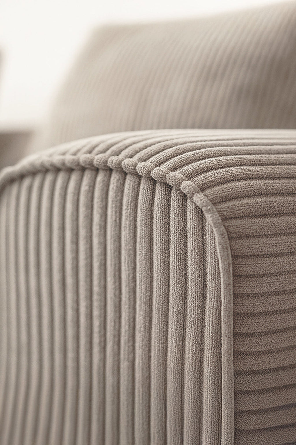 Cocoon - Canapé D'Angle Compressé - Velours Côtelé - Taupe