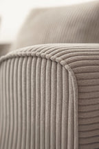 Cocoon - Canapé D'Angle Compressé - Velours Côtelé - Taupe