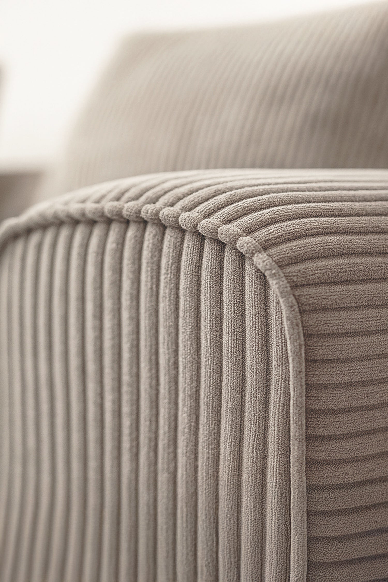 Cocoon - Canapé D'Angle Compressé - Velours Côtelé - Taupe
