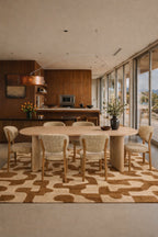 Suzie - Ens Table 220Cm - Effet Bois/Tissu - Beige/Naturel