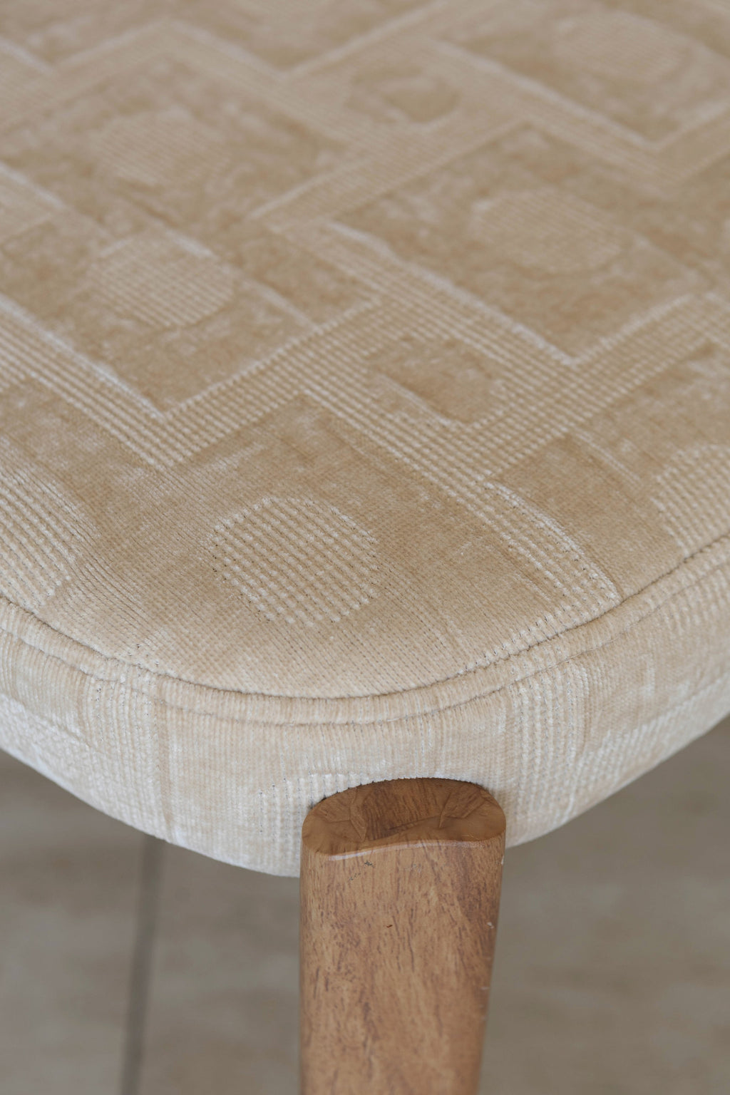 Suzie - Ens Table 220Cm - Effet Bois/Tissu - Beige/Naturel