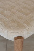 Suzie - Ens Table 220Cm - Effet Bois/Tissu - Beige/Naturel