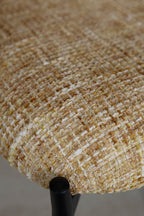 Suzan - Ensemble Table Ovale - Effet Noyer/Tissu/Bois - Noyer