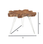 Table D'Appoint Kuta En Teck Et Pieds - Aluminium Blanc