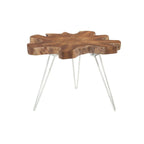 Table D'Appoint Kuta En Teck Et Pieds - Aluminium Blanc