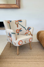 Fauteuil Maya En Tissu Et Pieds - Bois