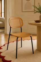 Nosara - Lot De 2 Chaise - Rotin/Métal/Bois - Noir/Naturel