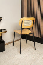 Nosara - Lot De 2 Chaise - Rotin/Métal/Bois - Noir/Naturel