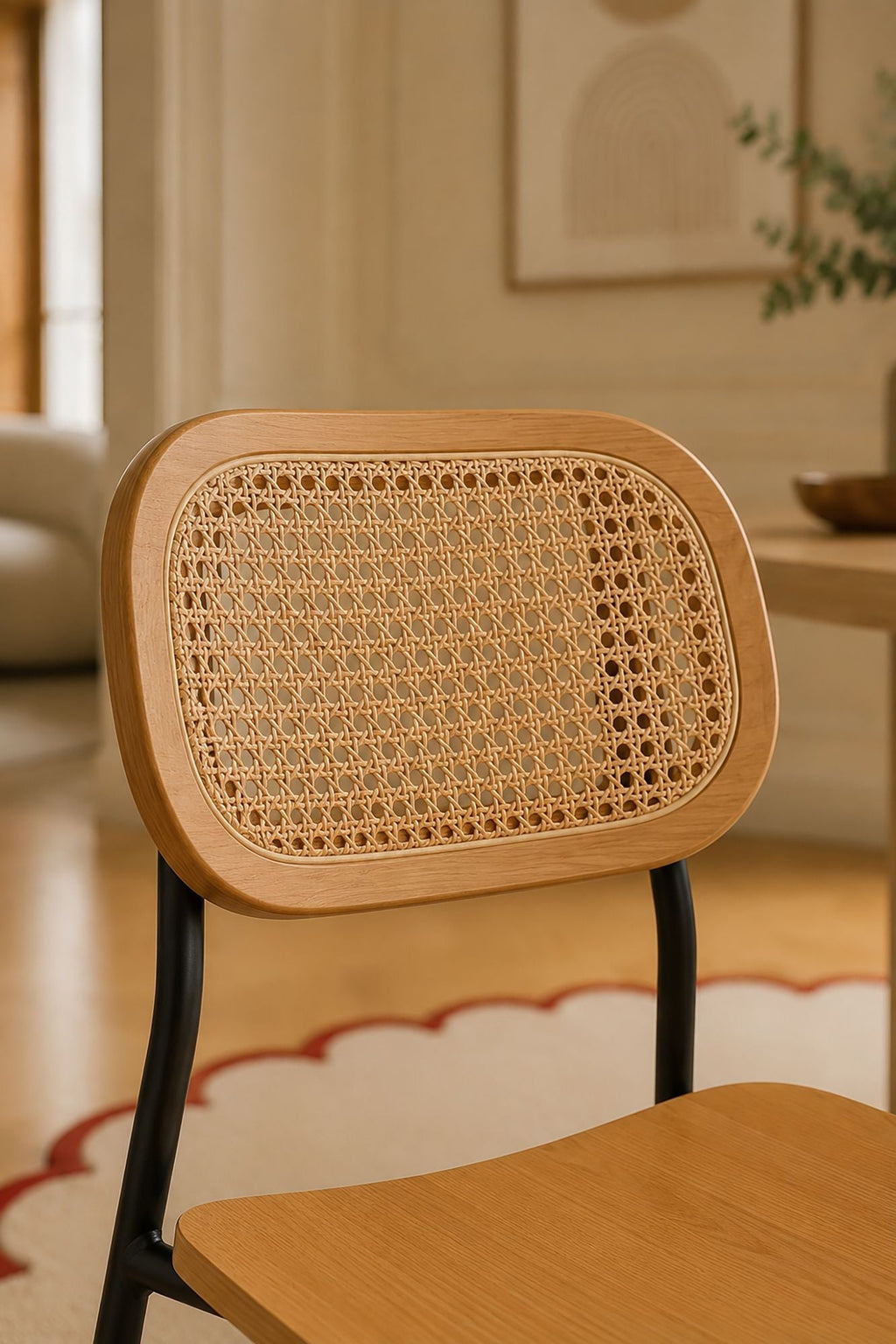 Nosara - Lot De 2 Chaise - Rotin/Métal/Bois - Noir/Naturel