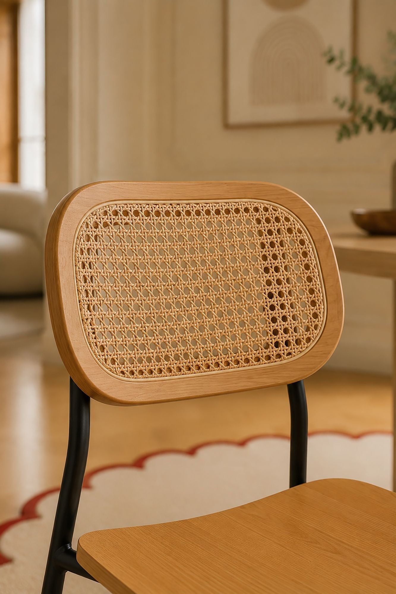 Nosara - Lot De 2 Chaise - Rotin/Métal/Bois - Noir/Naturel