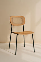 Nosara - Lot De 2 Chaise - Rotin/Métal/Bois - Noir/Naturel