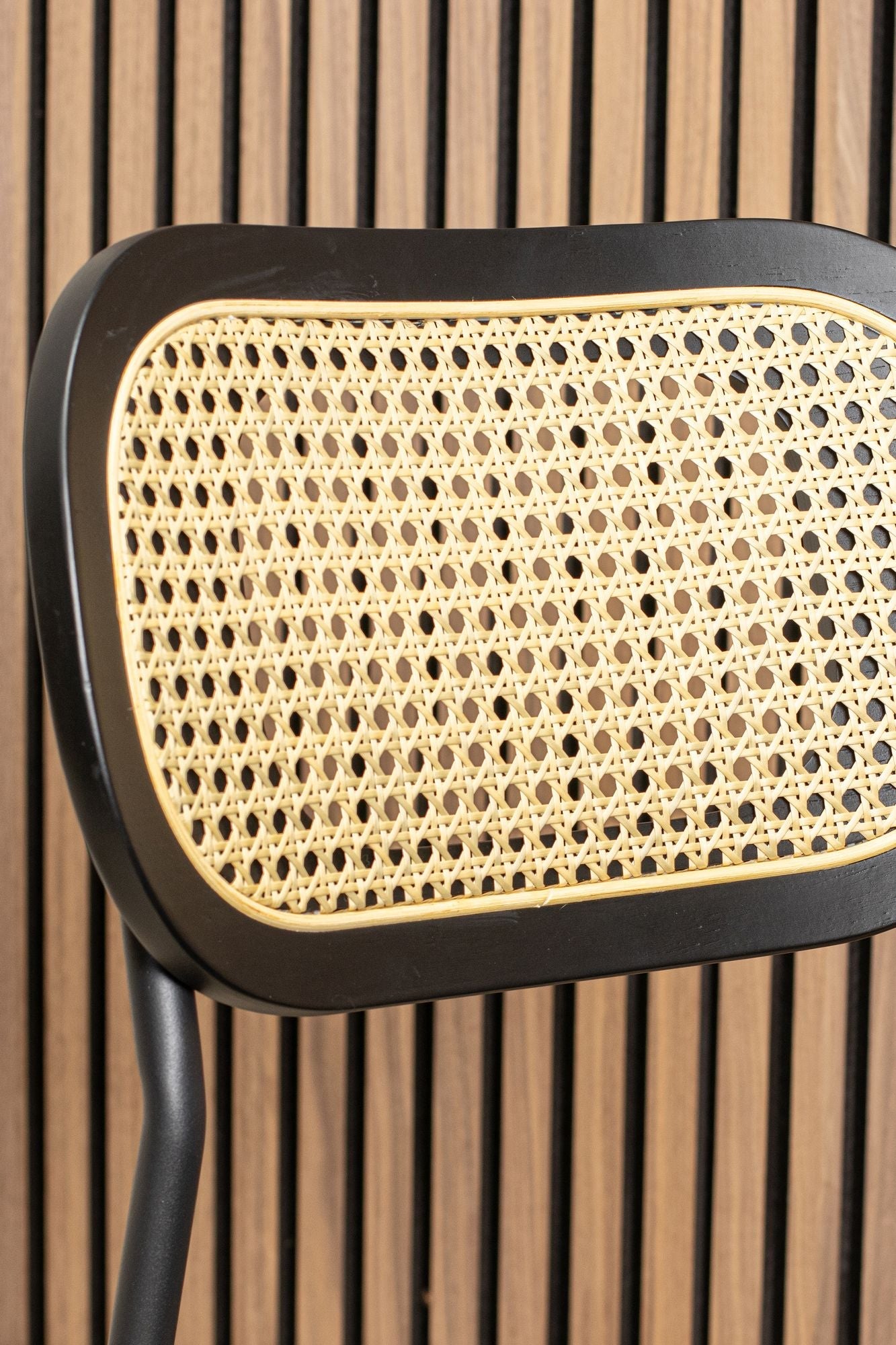 Nosara - Lot 2 Chaises - Velours Cotelé/Rotin/Métal/Bois - Noir