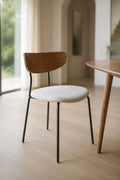 Riva - Lot 2 Chaises - Velours/Métal/Bois - Écru
