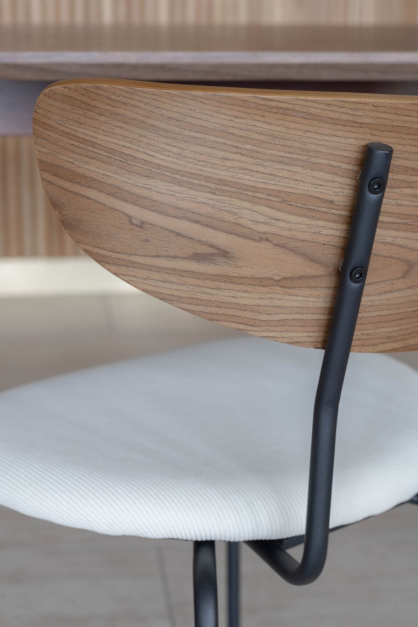 Riva - Lot 2 Chaises - Velours/Métal/Bois - Écru