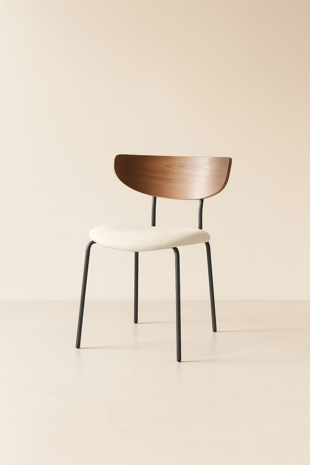 Riva - Lot 2 Chaises - Velours/Métal/Bois - Écru