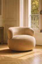 Glove - Fauteuil Pivotant - Velours Texturé - Beige