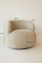 Glove - Fauteuil Pivotant - Velours Texturé - Beige