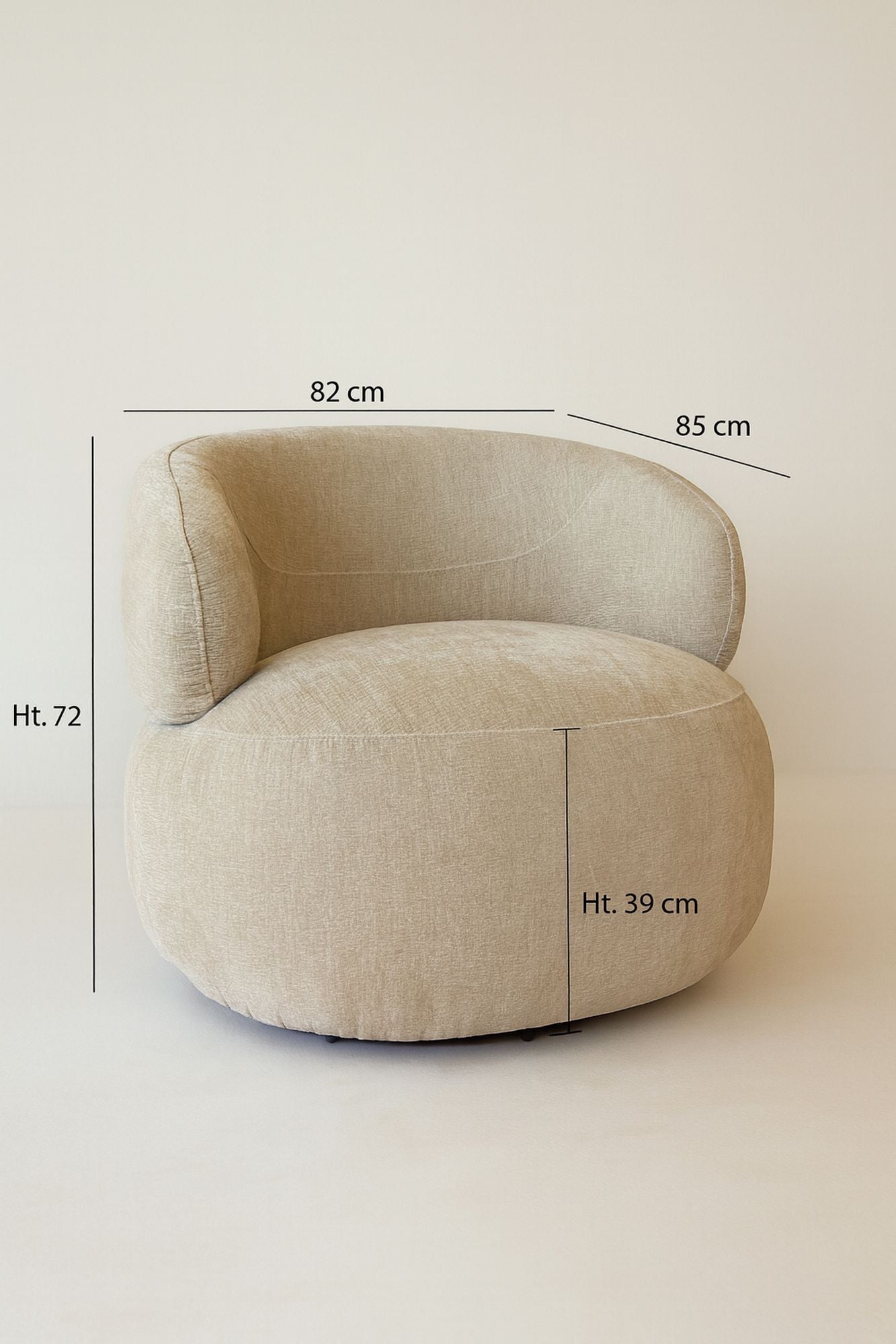 Glove - Fauteuil Pivotant - Velours Texturé - Beige