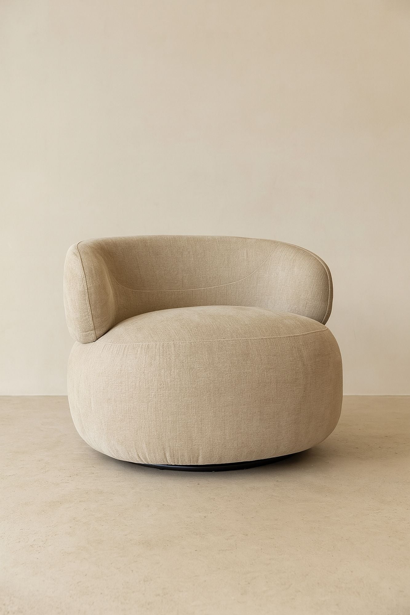 Glove - Fauteuil Pivotant - Velours Texturé - Beige