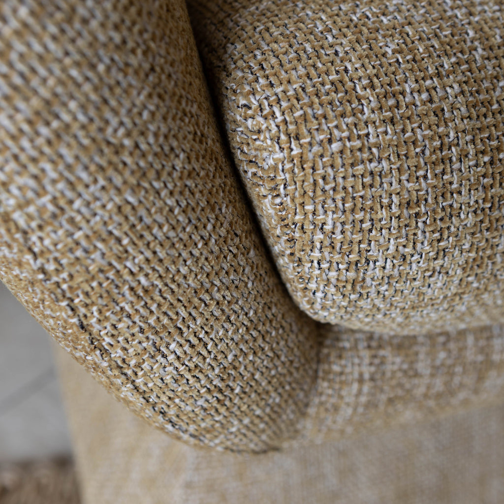 Sixties - Fauteuil Pivotant En Tissus - Tweed - Ocre Jaune