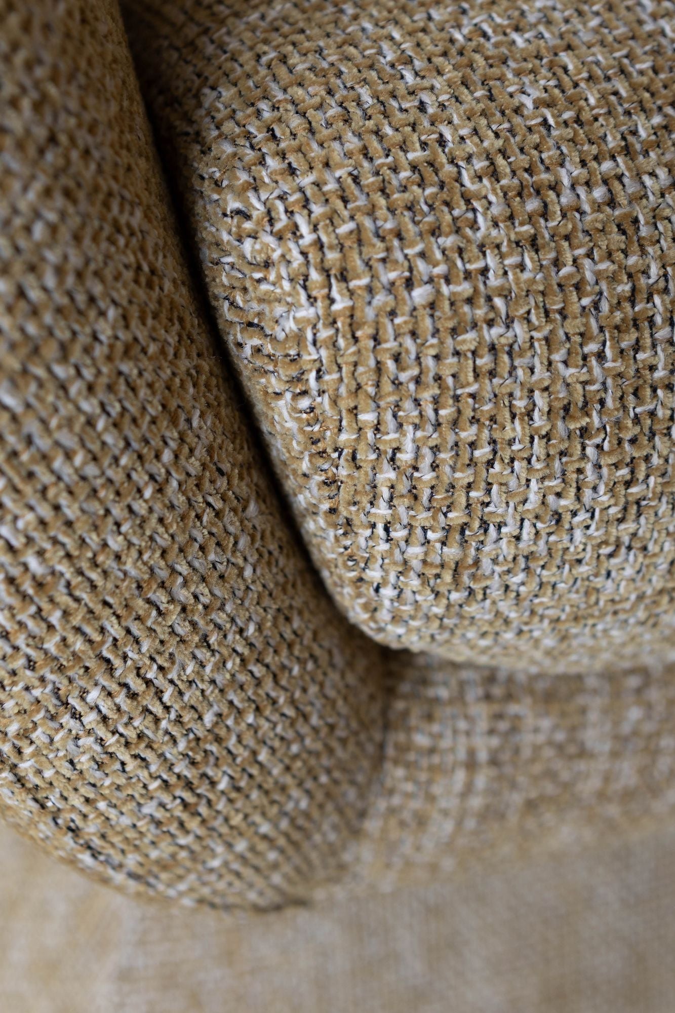 Sixties - Fauteuil Pivotant En Tissus - Tweed - Ocre Jaune