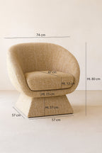 Sixties - Fauteuil Pivotant En Tissus - Tweed - Ocre Jaune