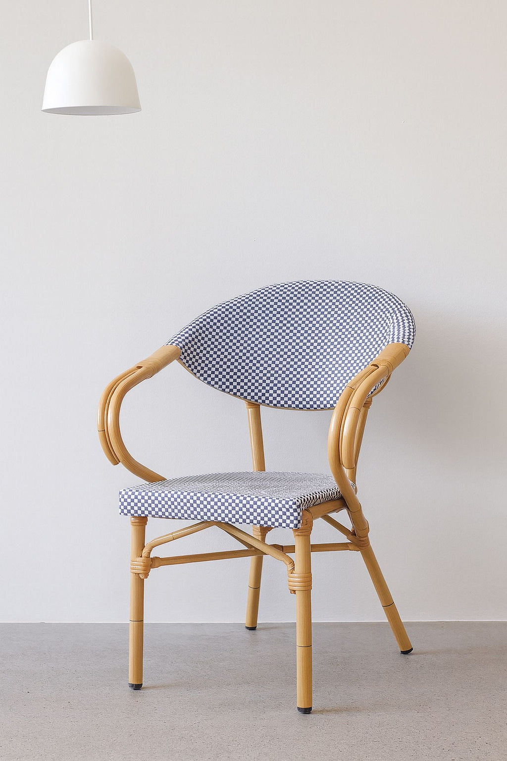Amalfi - Lot 2 Fauteuils De Table - Aluminium Effet Rotin - Bleu