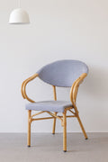 Amalfi - Lot 2 Fauteuils De Table - Aluminium Effet Rotin - Bleu