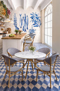 Amalfi - Lot 2 Fauteuils De Table - Aluminium Effet Rotin - Bleu