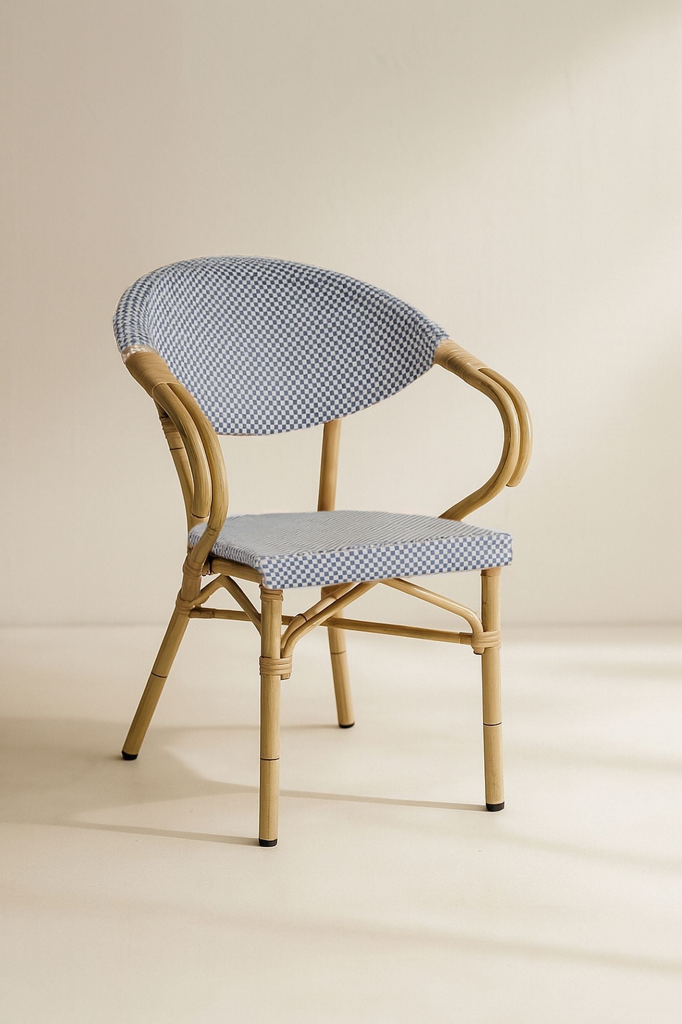 Amalfi - Lot 2 Fauteuils De Table - Aluminium Effet Rotin - Bleu