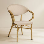 Amalfi - Lot2 Fauteuils De Table En Aluminiu - Effet Rotin - Beige