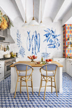 Amalfi - Lot 2 Faut Bar - Aspect Rotin/Aluminium/Textilene - Bleu