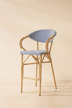 Amalfi - Lot 2 Faut Bar - Aspect Rotin/Aluminium/Textilene - Bleu