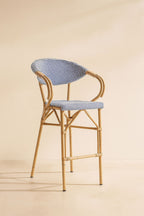 Amalfi - Lot 2 Faut Bar - Aspect Rotin/Aluminium/Textilene - Bleu