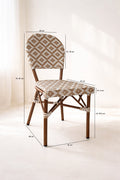 Scala - Lot 2 Chaises - Aluminium Effet Rotin - Noisette/Noyer