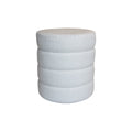 Malo - Pouf - Teddy/Tissu/Bois - Blanc