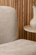 Côme - Fauteuil - Velours Cotelé/Tissu/Bois - Beige