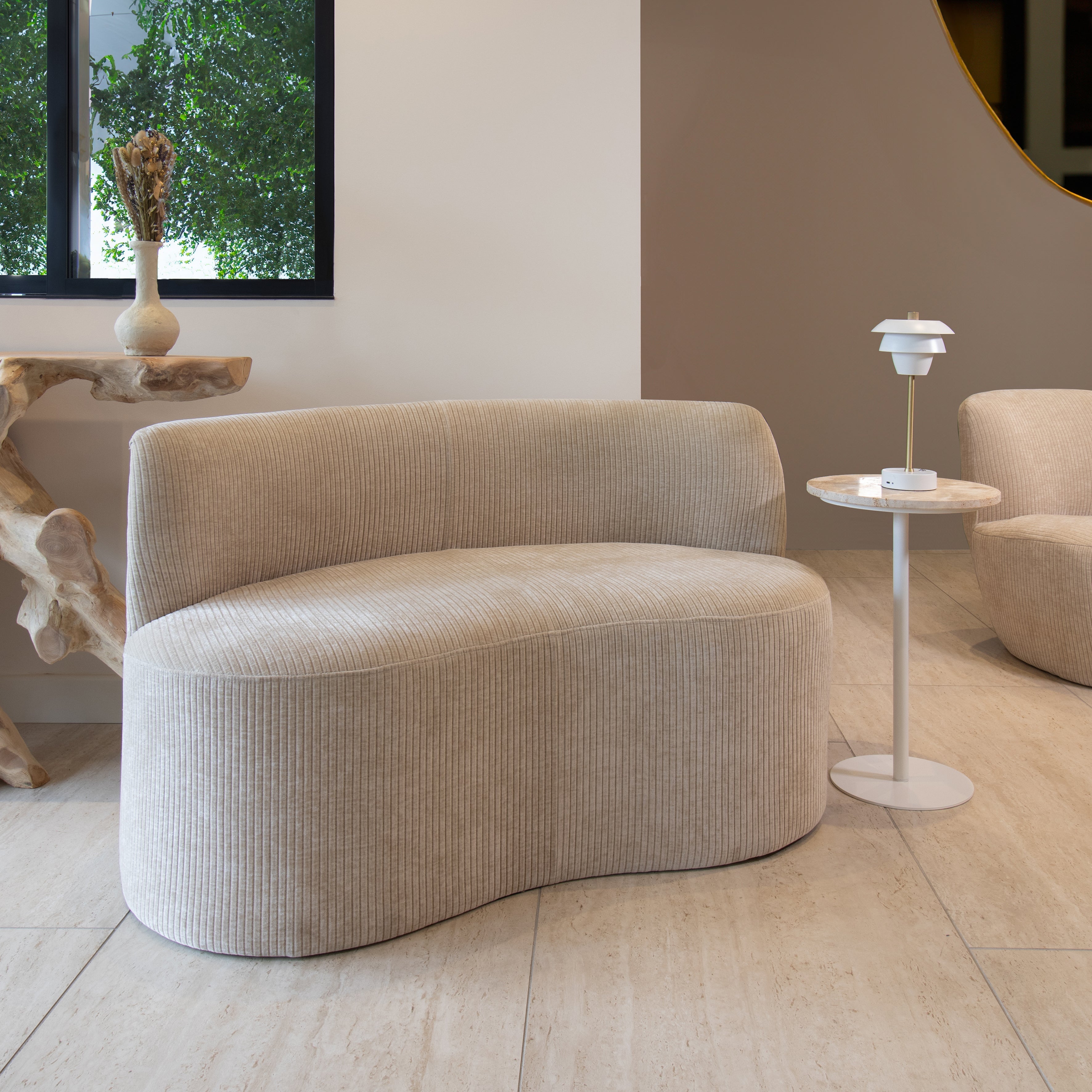 Come - Banc Avec Dossier - Velours - Beige