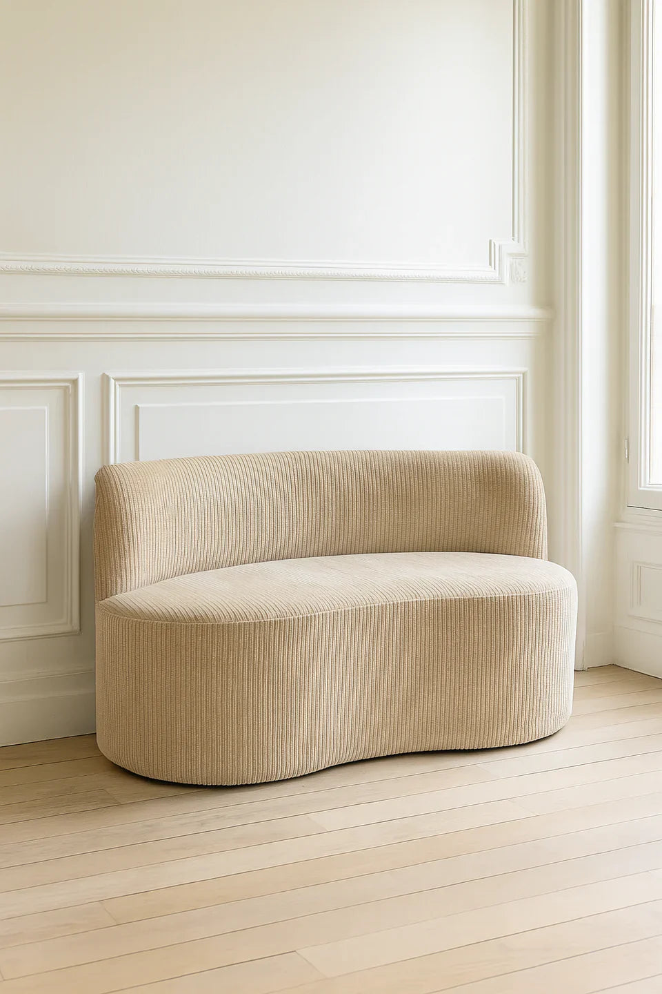 Come - Banc Avec Dossier - Velours - Beige
