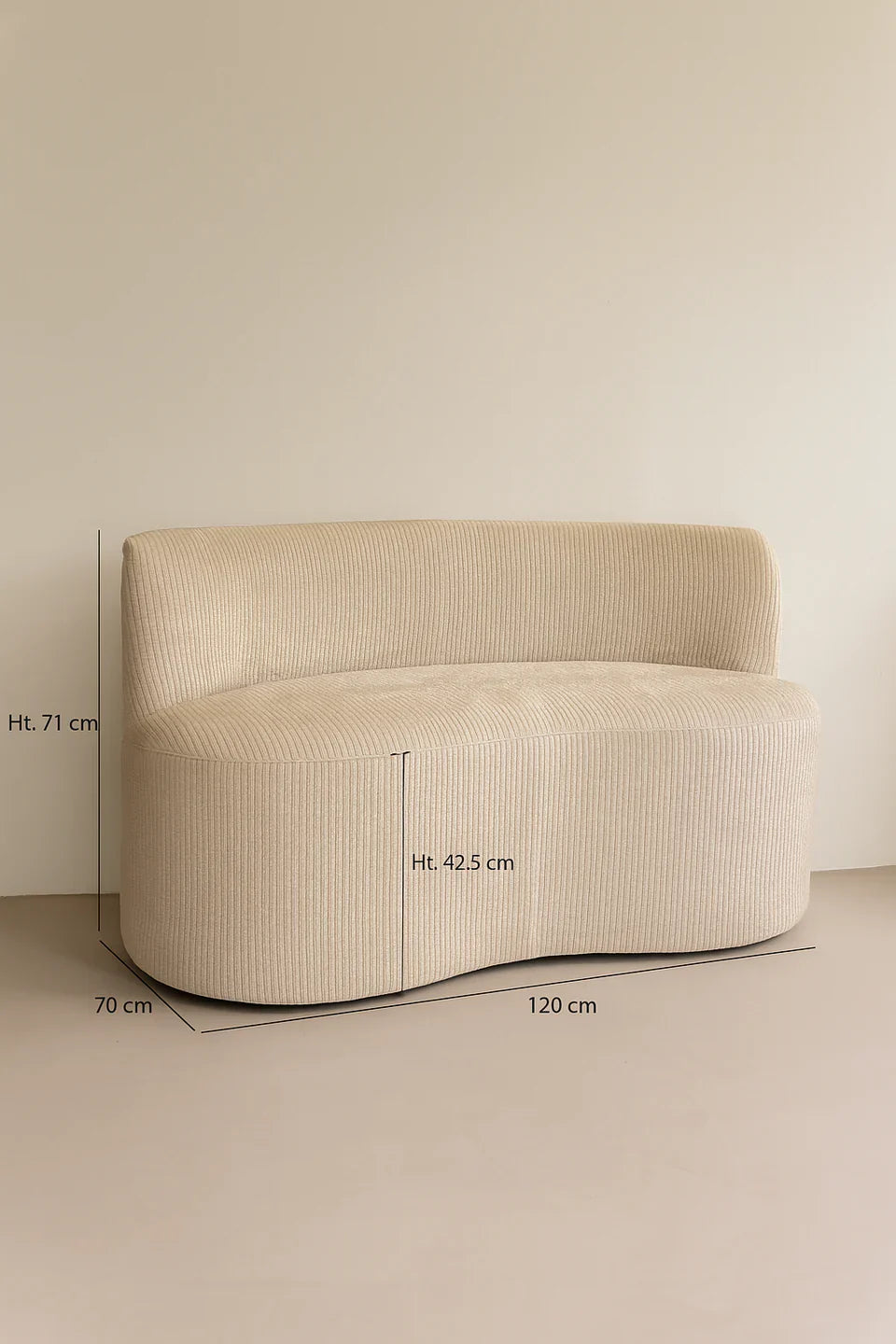 Come - Banc Avec Dossier - Velours - Beige